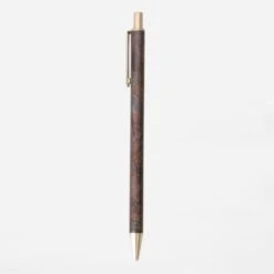 BRASS RETRACTABLE PEN HANMON KUJYAKU -Writing Supplies Store brass retractable pen hanmon kujyaku ballpoint 408