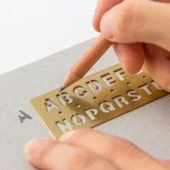 BRASS Template Bookmark Alphabet 12 BRASS Template Bookmark Alphabet -Writing Supplies Store brass template bookmark alphabet 134