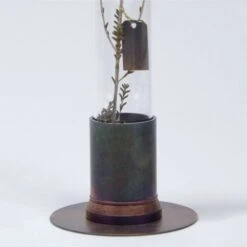 HERBARIUM BRASS GLASS DOME & FLOWER VASE RUST 15 HERBARIUM BRASS GLASS DOME & FLOWER VASE RUST -Writing Supplies Store herbarium brass glass dome flower vase rust 659