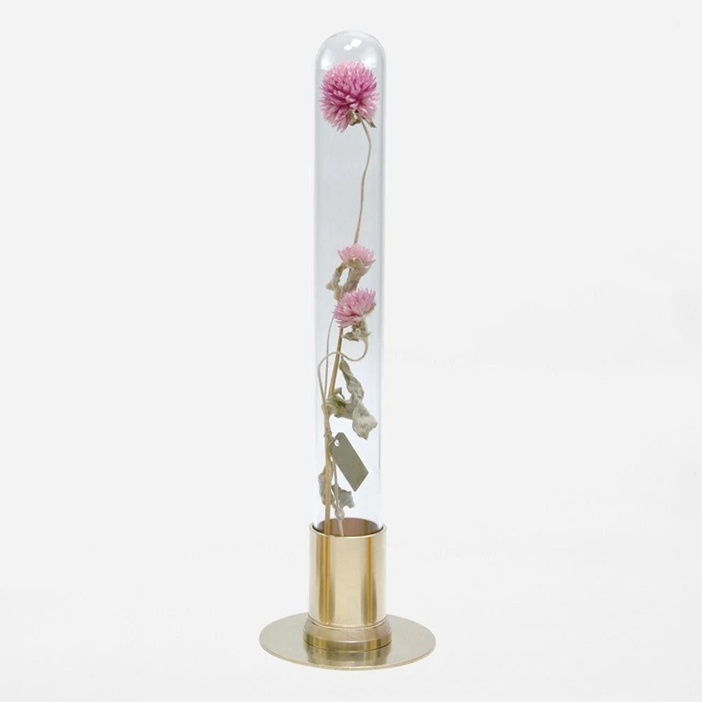 HERBARIUM BRASS GLASS DOME & FLOWER VASE SOLID 9 HERBARIUM BRASS GLASS DOME & FLOWER VASE SOLID - Image 9