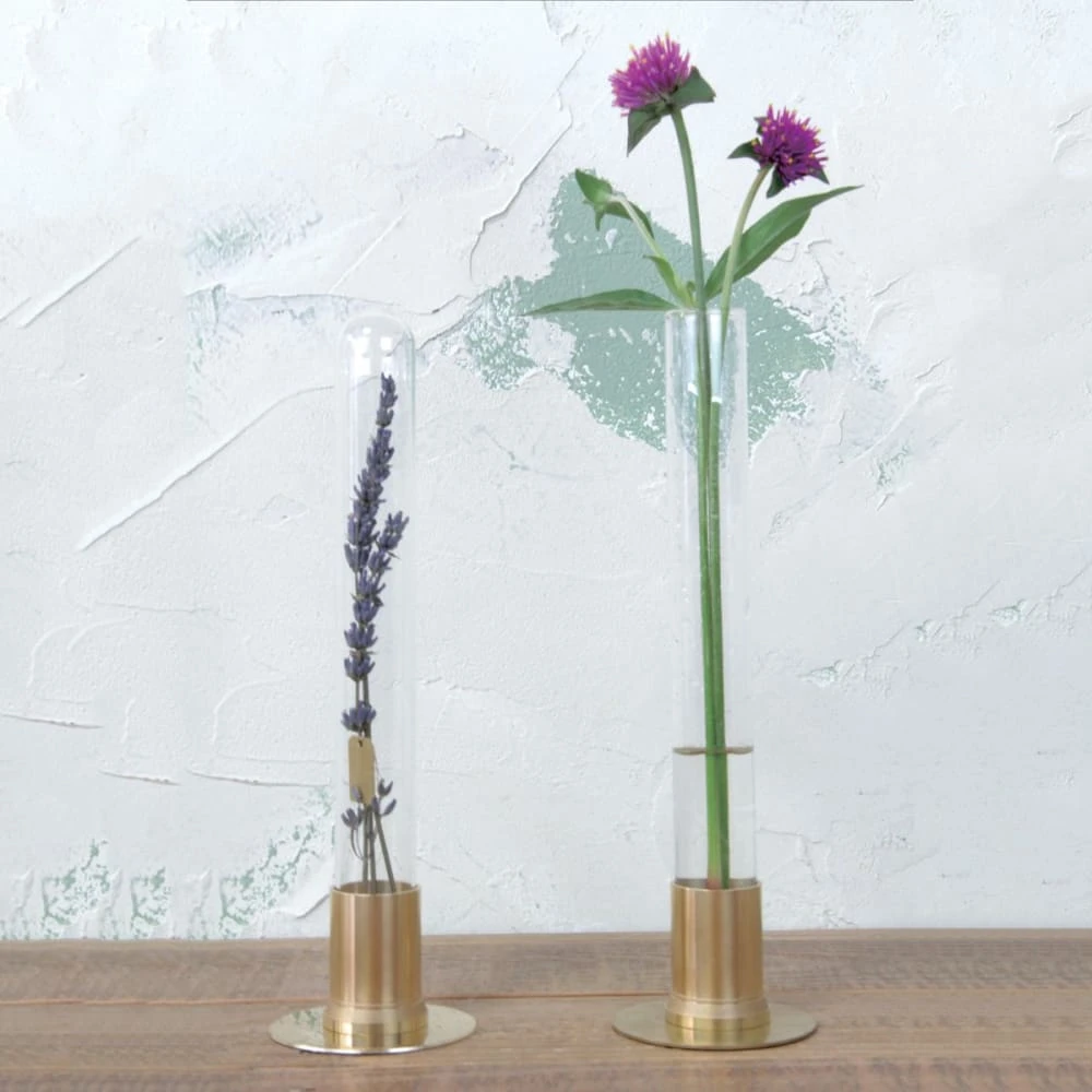 HERBARIUM BRASS GLASS DOME & FLOWER VASE SOLID 11 HERBARIUM BRASS GLASS DOME & FLOWER VASE SOLID - Image 11