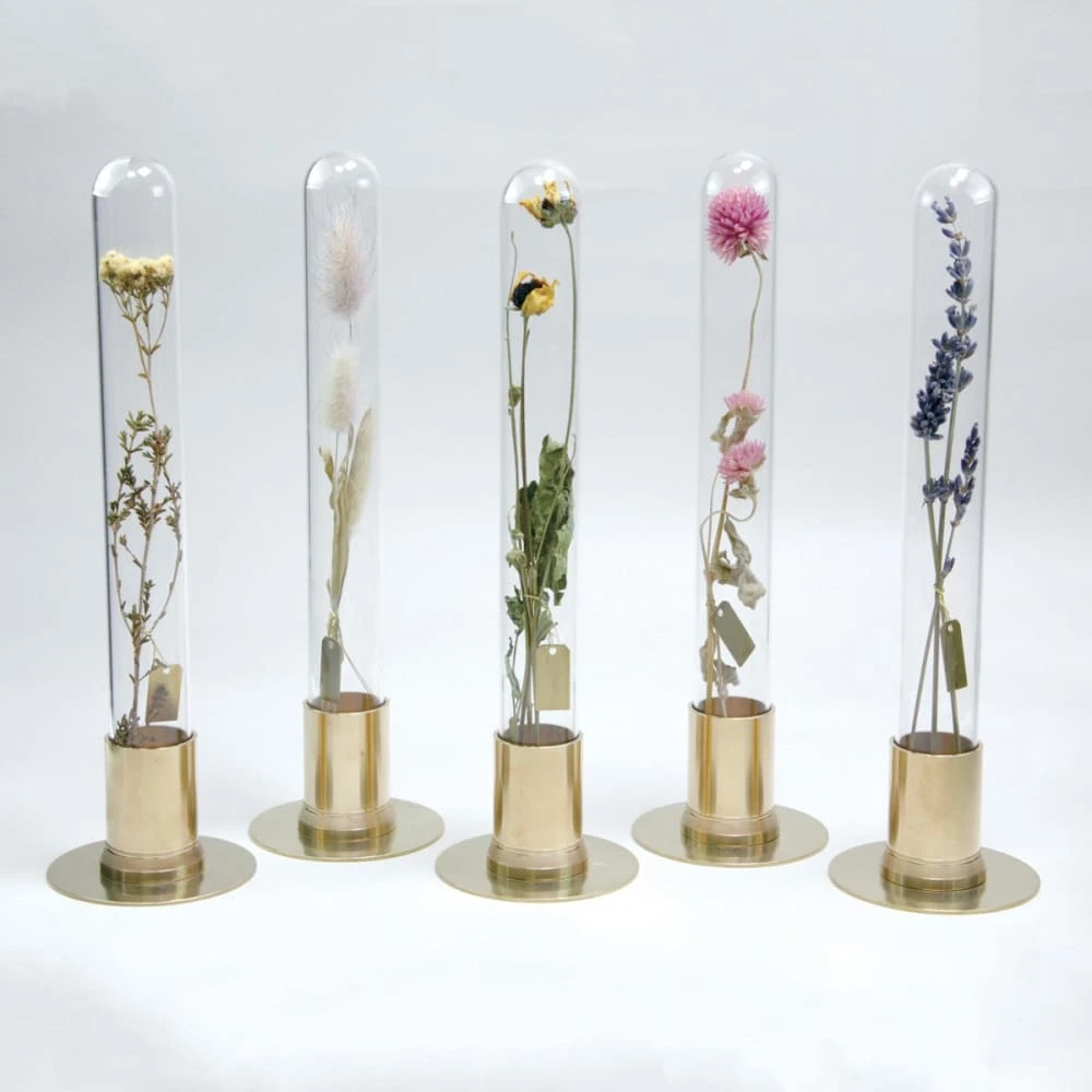 HERBARIUM BRASS GLASS DOME & FLOWER VASE SOLID 14 HERBARIUM BRASS GLASS DOME & FLOWER VASE SOLID - Image 14
