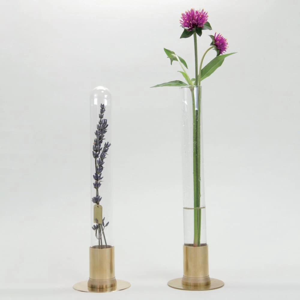HERBARIUM BRASS GLASS DOME & FLOWER VASE SOLID 4 HERBARIUM BRASS GLASS DOME & FLOWER VASE SOLID - Image 4