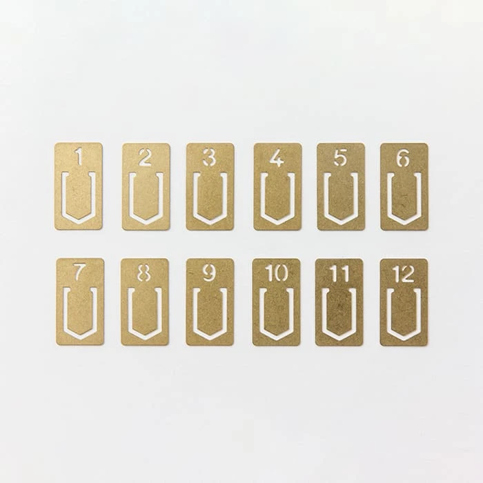 Numbered Brass Clip Set 1 Numbered Brass Clip Set