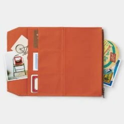 TRAVELER'S Notebook Cotton Zipper Case Orange -Writing Supplies Store travelers notebook cotton zipper case orange pocket 505