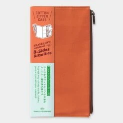 TRAVELER'S Notebook Cotton Zipper Case Orange -Writing Supplies Store travelers notebook cotton zipper case orange pocket 945