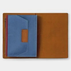 TRAVELER'S Notebook Passport Size Cotton Zipper Case Blue -Writing Supplies Store travelers notebook passport size cotton zipper case blue pocket 365