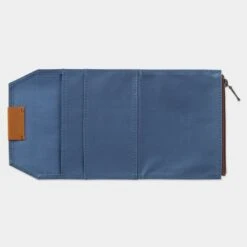 TRAVELER'S Notebook Passport Size Cotton Zipper Case Blue -Writing Supplies Store travelers notebook passport size cotton zipper case blue pocket 803
