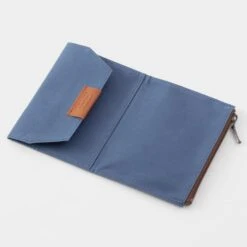 TRAVELER'S Notebook Passport Size Cotton Zipper Case Blue -Writing Supplies Store travelers notebook passport size cotton zipper case blue pocket 987